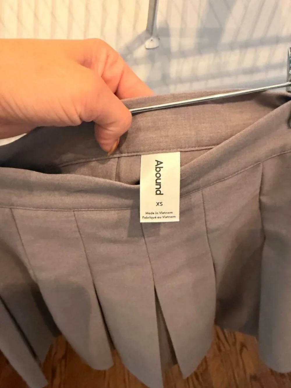 Abound Light Grey Pleated Tennis Mini Skirt